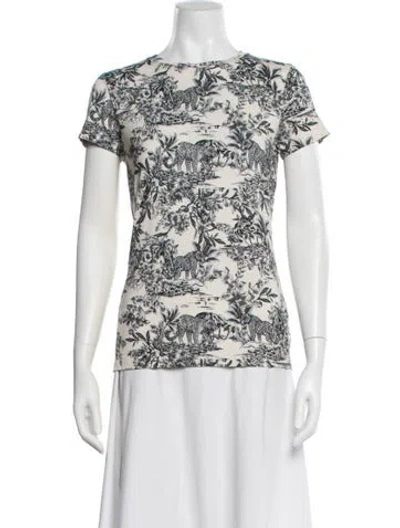 Pre-owned L'agence Printed Crew Neck T-shirt In Neutral