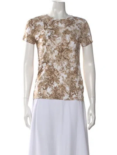 Pre-owned L'agence Printed Crew Neck T-shirt In Neutral