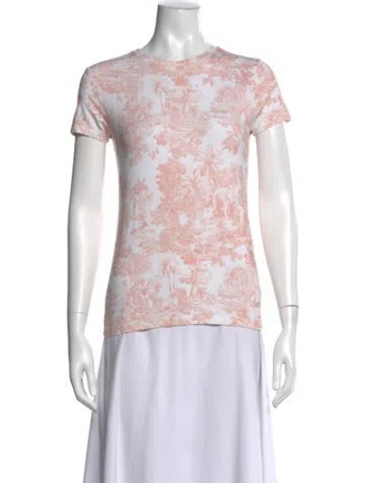 Pre-owned L'agence Printed Crew Neck T-shirt In Neutral