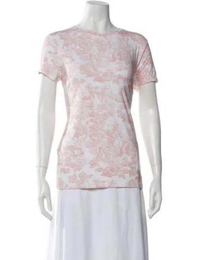 Pre-owned L'agence Printed Crew Neck T-shirt In Neutrals