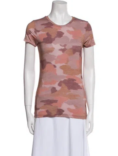 Pre-owned L'agence Printed Crew Neck T-shirt In Pink