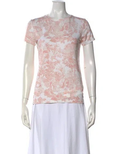 Pre-owned L'agence Printed Crew Neck T-shirt In Pink