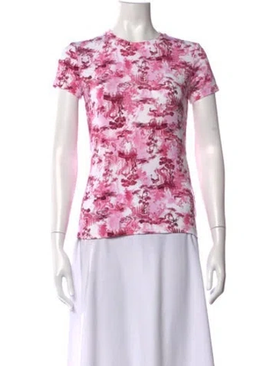 Pre-owned L'agence Printed Crew Neck T-shirt W/ Tags In White