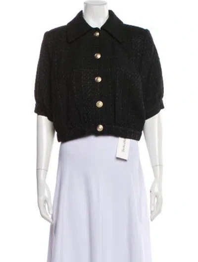 Pre-owned L'agence Printed Denim Jacket In Black