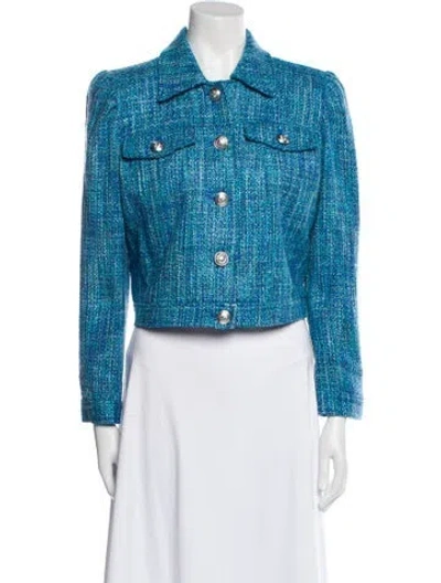 Pre-owned L'agence Printed Evening Jacket In Blue