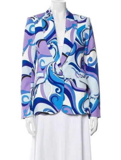 Pre-owned L'agence Printed Evening Jacket In Blue