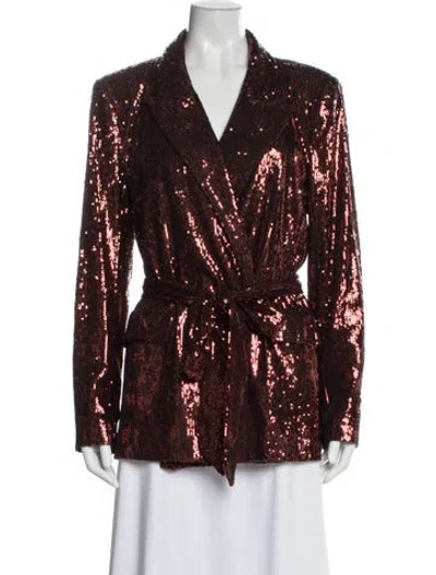 Pre-owned L'agence Printed Evening Jacket In Brown