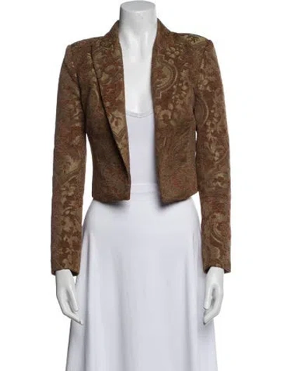 Pre-owned L'agence Printed Evening Jacket In Brown