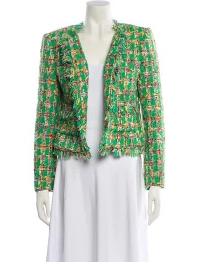 Pre-owned L'agence Printed Evening Jacket In Green