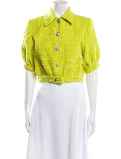 Pre-owned L'agence Printed Evening Jacket In Green