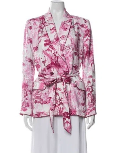 Pre-owned L'agence Printed Evening Jacket In Pink