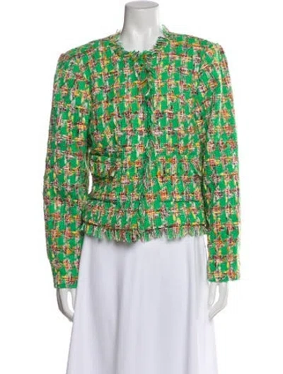 Pre-owned L'agence Printed Evening Jacket W/ Tags In Green