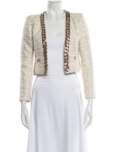 Pre-owned L'agence Printed Evening Jacket In White