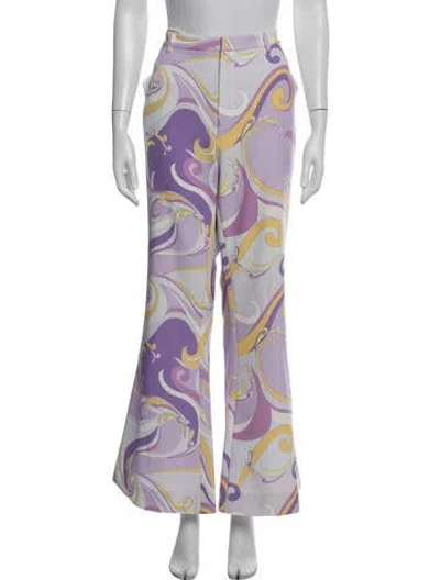 Pre-owned L'agence Printed Flared Pants In Purple