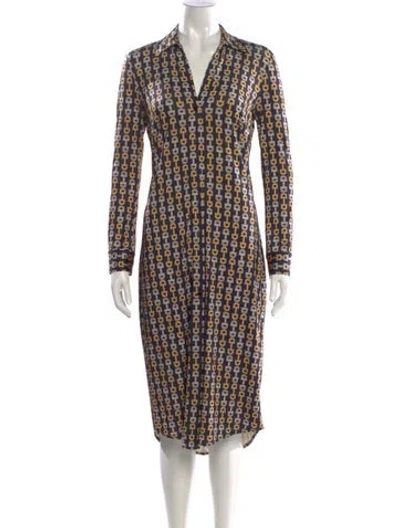 Pre-owned L'agence Printed Knee-length Dress In Black