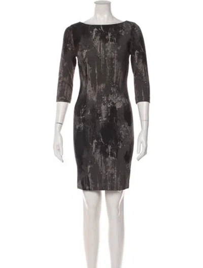 Pre-owned L'agence Printed Knee-length Dress In Gray