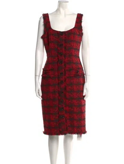 Pre-owned L'agence Printed Knee-length Dress In Red