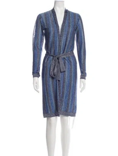 Pre-owned L'agence Printed Knee-length Dress W/ Tags In Blue