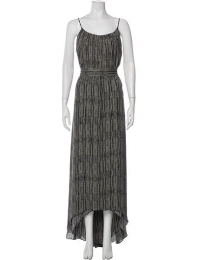 Pre-owned L'agence Printed Long Dress In Black