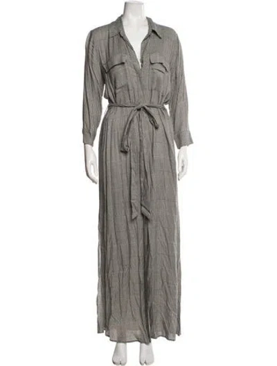 Pre-owned L'agence Printed Long Dress In Gray