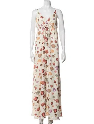 Pre-owned L'agence Printed Long Dress In Neutrals
