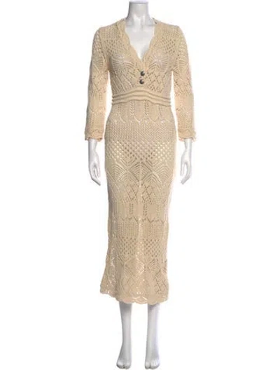 Pre-owned L'agence Printed Long Dress W/ Tags In Neutral