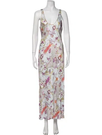 Pre-owned L'agence Printed Long Dress W/ Tags In Neutrals