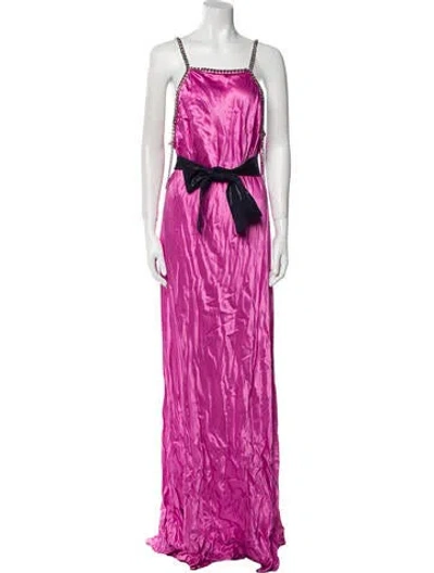 Pre-owned L'agence Printed Long Dress W/ Tags In Pink