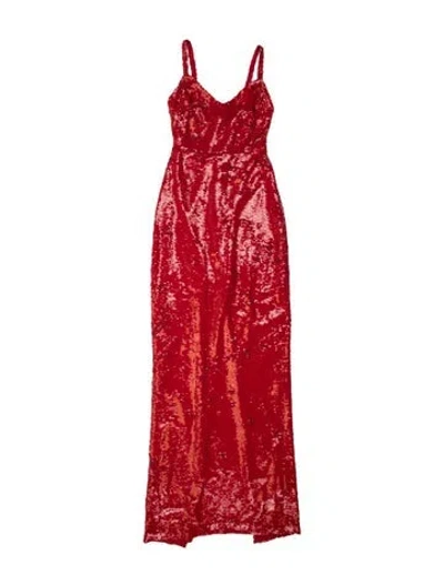 Pre-owned L'agence Printed Long Dress W/ Tags In Red