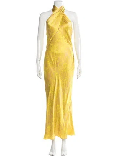 Pre-owned L'agence Printed Long Dress In Yellow