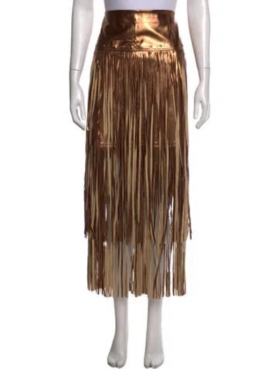 Pre-owned L'agence Printed Long Skirt In Brown