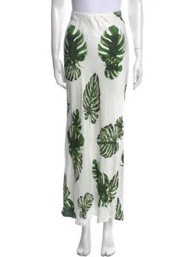 Pre-owned L'agence Printed Long Skirt In White