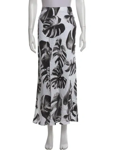 Pre-owned L'agence Printed Long Skirt In White