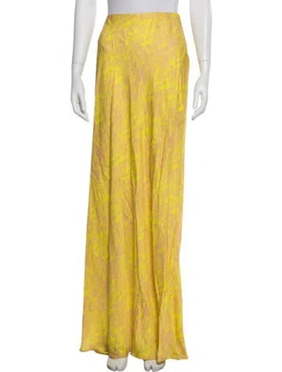 Pre-owned L'agence Printed Long Skirt In Yellow