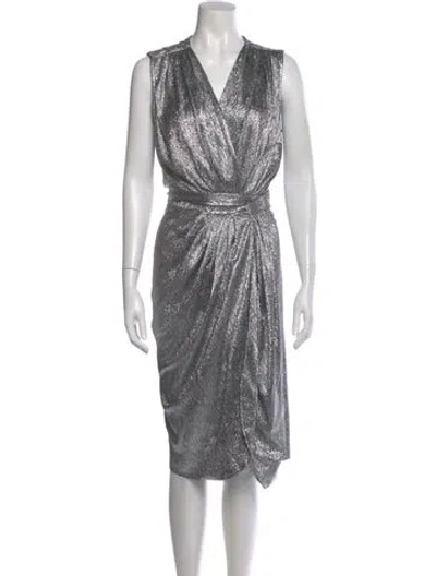 Pre-owned L'agence Printed Midi Length Dress
