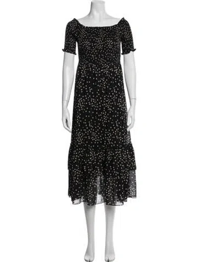 Pre-owned L'agence Printed Midi Length Dress In Blue