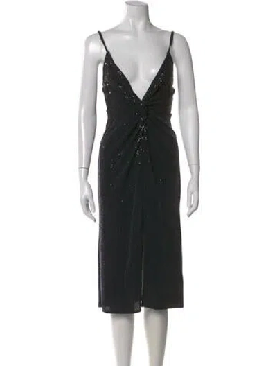Pre-owned L'agence Printed Midi Length Dress W/ Tags In Black
