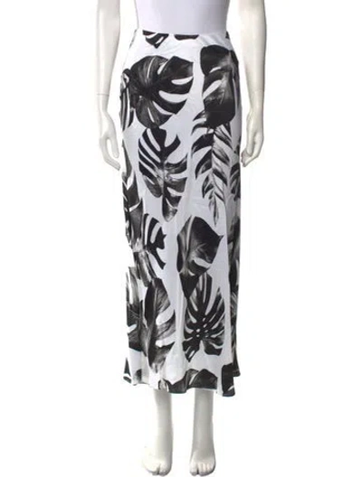 Pre-owned L'agence Printed Midi Length Skirt In White