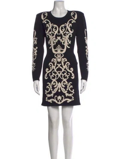 Pre-owned L'agence Printed Mini Dress In Black