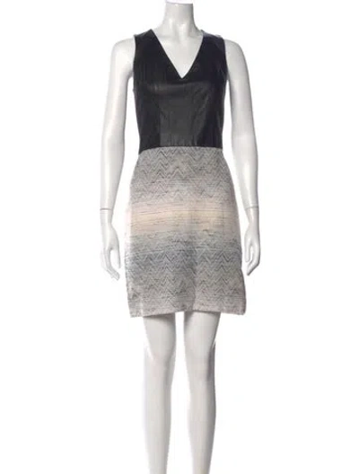 Pre-owned L'agence Printed Mini Dress In Black