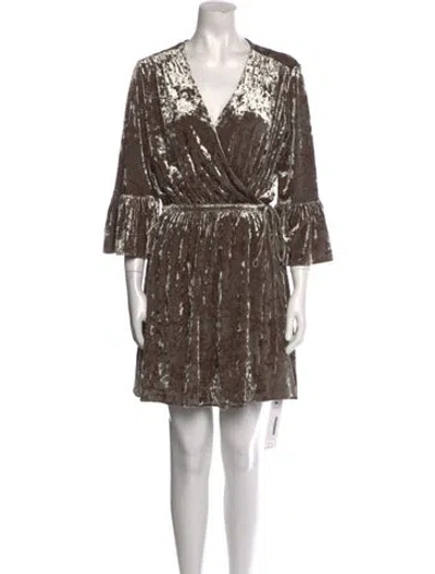 Pre-owned L'agence Printed Mini Dress In Green