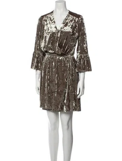 Pre-owned L'agence Printed Mini Dress In Green