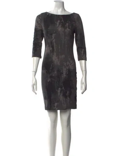 Pre-owned L'agence Printed Mini Dress In Grey