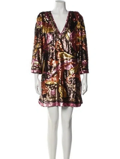 Pre-owned L'agence Printed Mini Dress In Multi