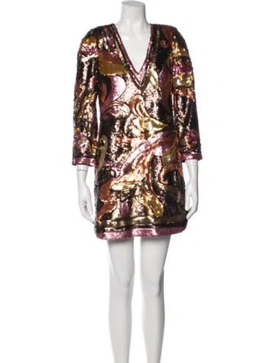 Pre-owned L'agence Printed Mini Dress In Multi