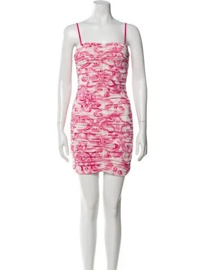 Pre-owned L'agence Printed Mini Dress In Pink