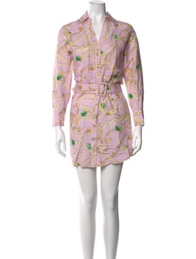 Pre-owned L'agence Printed Mini Dress In Pink