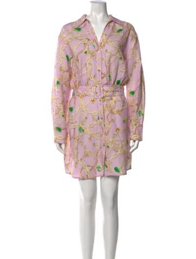 Pre-owned L'agence Printed Mini Dress In Pink