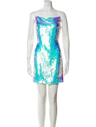 Pre-owned L'agence Printed Mini Dress In Silver