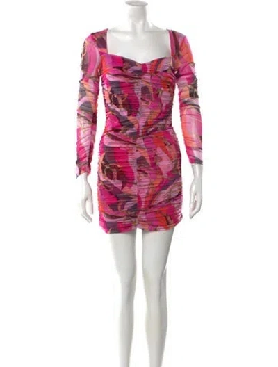Pre-owned L'agence Printed Mini Dress W/ Tags In Pink